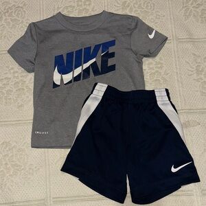 Nike Dri-FIT Blue Polo and Black Shorts Set